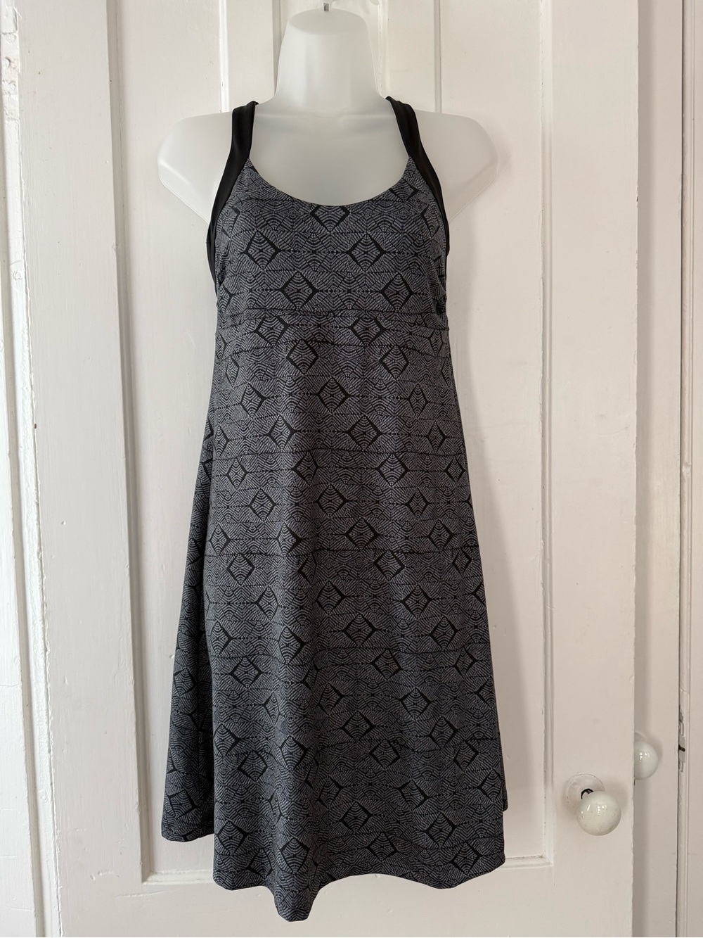 Patagonia Black & Gray Patterned Midi Dress